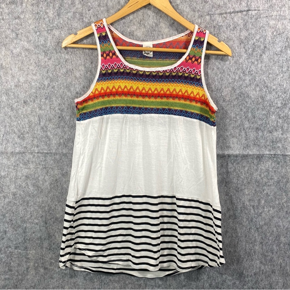 Sun & Moon Womens‎ Multicolor Aztec Bohemian Striped Flowing Tank Top Size S